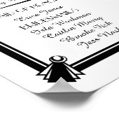 Art Deco wedding program, wedding party silver Poster (Hoek)