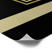 Art Deco Wedding Reception Champagne Gold Gatsby Poster (Hoek)