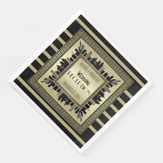 Art Deco Wedding Reception Champagne Gold Gatsby Servet (Hoek)