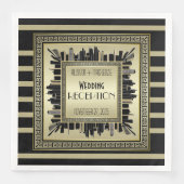 Art Deco Wedding Reception Champagne Gold Gatsby Servet (Voorkant)