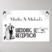 Art Deco Wedding Reception Sign Poster (Voorkant)