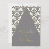 Art Deco Wedding Rehearsal Dinner Grey Kaart (Achterkant)