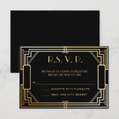 Art Deco Wedding Response Kaarten RSVP Kaartje (Voorkant / Achterkant)