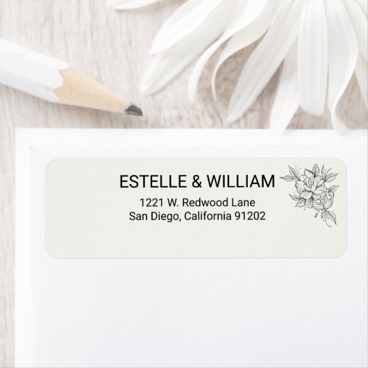 Art Deco Wedding Return Address Label  (Insitu)