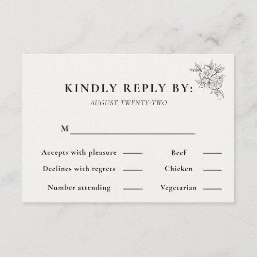 Art Deco Wedding RSVP Card  (Voorkant)