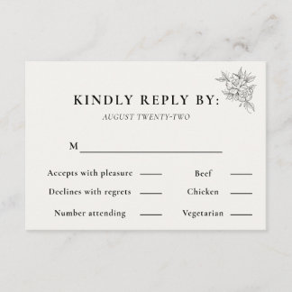 Art Deco Wedding RSVP Card  Kaartje