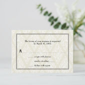 Art Deco Wedding RSVP Kaartje (Staand voorkant)