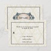 Art Deco Wedding RSVP Kaartje (Voorkant / Achterkant)