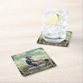 Art Deco Wedding Save the Date Add Your Photo Gold Kartonnen Onderzetters (Insitu)