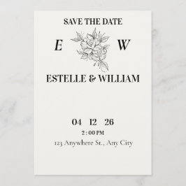 Art Deco Wedding Save the Date Card