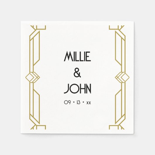 Art Deco Wedding Servet (Voorkant)