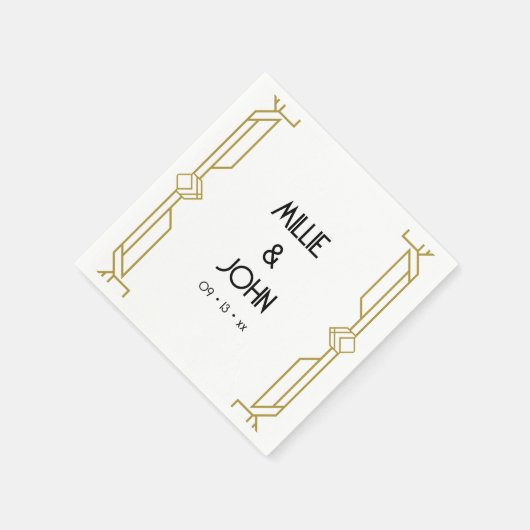 Art Deco Wedding Servet (Hoek)