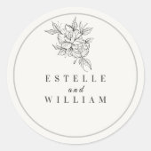 Art Deco Wedding Small Round Sticker | Elegant  (Voorkant)