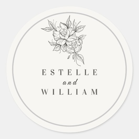 Art Deco Wedding Small Round Sticker | Elegant  (Voorkant)