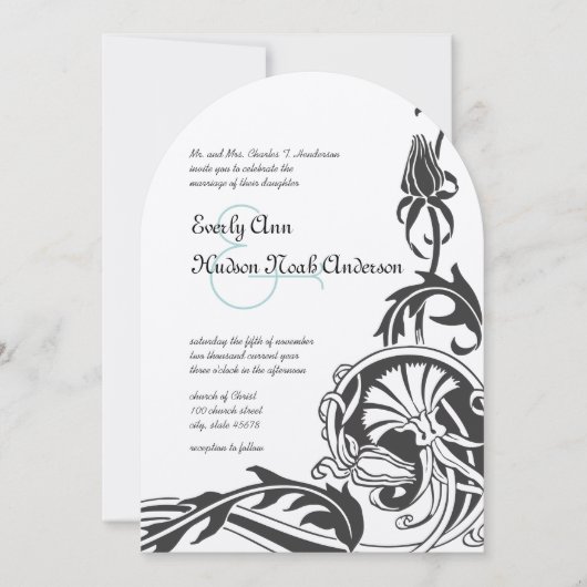 Art Deco Wedding Uitnodiging (Voorkant)