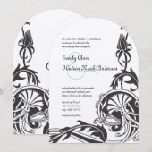 Art Deco Wedding Uitnodiging (Voorkant / Achterkant)