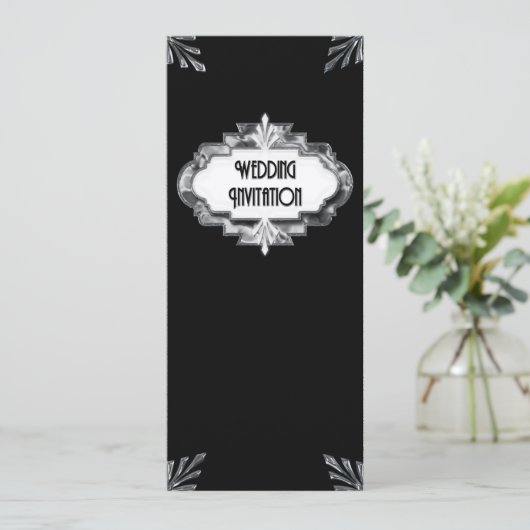 Art Deco Wedding Uitnodiging (Staand voorkant)