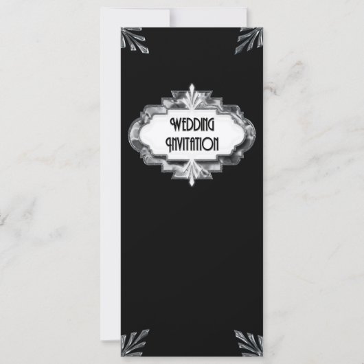 Art Deco Wedding Uitnodiging (Voorkant)