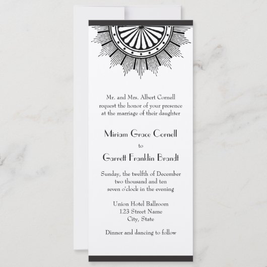 Art Deco Wedding Uitnodiging (Voorkant)