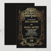 Art Deco Wedding Uitnodiging (Voorkant / Achterkant)