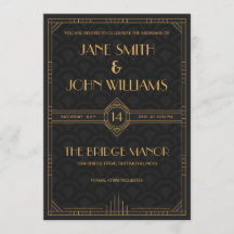 Art Deco Wedding Uitnodiging