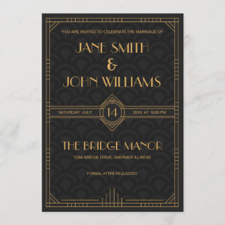 Art Deco Wedding Uitnodiging
