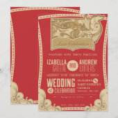Art Deco Wedding Uitnodiging (Voorkant / Achterkant)