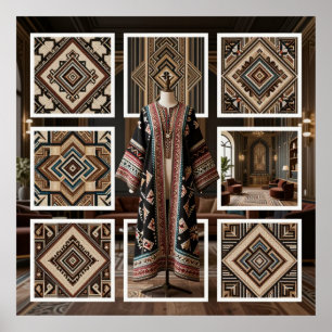 Art Deco Weelderigheid Geometrische Patronen V HER Poster
