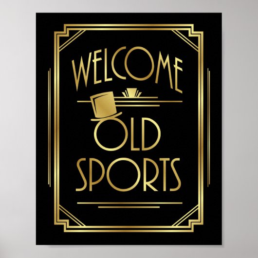 Art Deco WELCOME OUDE SPORTS Sign Print (Voorkant)