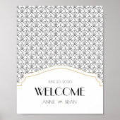 Art Deco Welcome Wedding Event Sign Poster (Voorkant)