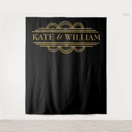 Art deco welkom huwelijksfoto booth achtergrond wandkleed