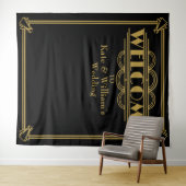 Art deco welkom huwelijksfoto booth achtergrond wandkleed (In Situ (horizontaal))