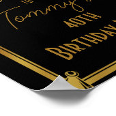 Art deco welkom Poster Birthday party (Hoek)