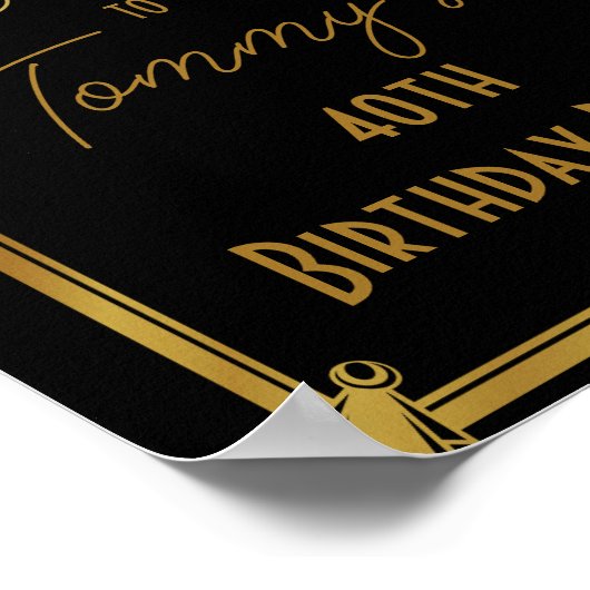 Art deco welkom Poster Birthday party (Hoek)