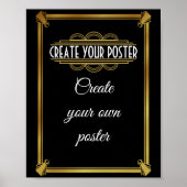 Art deco welkom Poster creëer je eigen poster (Voorkant)