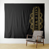 Art deco welkom trouwfoto booth achtergrond wandkleed (In Situ (horizontaal))