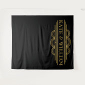 Art deco welkom trouwfoto's terug wandkleed (Voorkant (horizontaal))