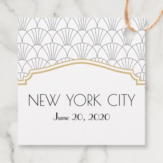 Art Deco Welkomstpleisters Bedankjes Labels (Achterkant)