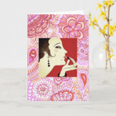 Art Deco Wenskaart Note Kaart (Gele Bloem)