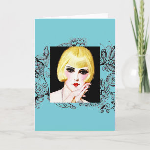 Art Deco Wenskaart Note Kaart