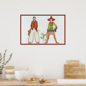 Art Deco Western Couple Poster (Keuken)