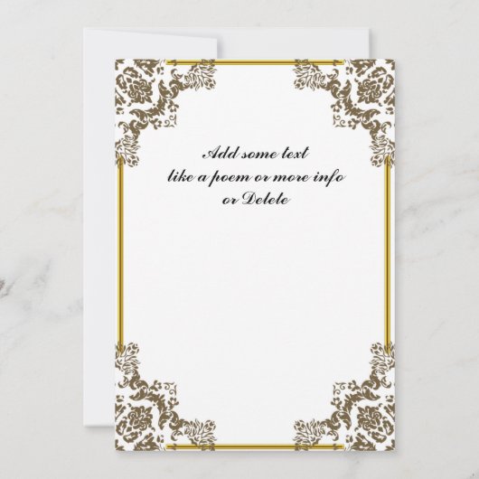 Art Deco White 50th Birthday Invitation Kaart (Achterkant)