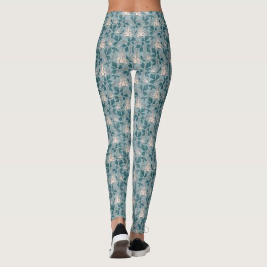 Art Deco White Columbine Leggings (Achterkant)