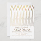Art Deco White en Gold Gatsby Baby shower Kaart (Voorkant)