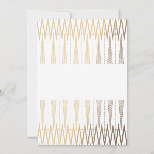 Art Deco White en Gold Gatsby Baby shower Kaart (Achterkant)