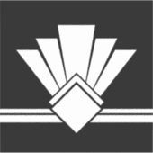 Art Deco White Fan Black Pell en Stick Tegel Sticker (Voorkant)