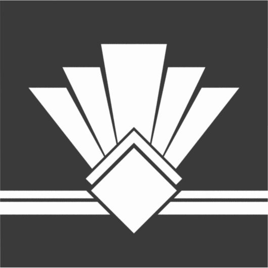 Art Deco White Fan Black Pell en Stick Tegel Sticker (Voorkant)