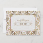 Art Deco White Gatsby 1920s Style Hartelijk dank Bedankkaart (Voorkant)
