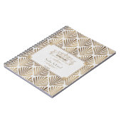 Art Deco White Gatsby 1920s Style Wedding Planner Notitieboek (Linkerzijde)