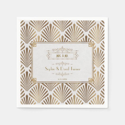 Art Deco White Gatsby Wedding 1920 Servet (Voorkant)